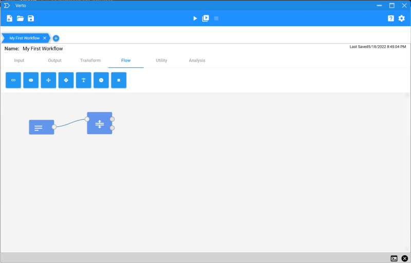 workflow canvas with split activity